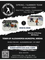 Power Play Sports Hockey Academy 2026 Spring/Summer Development Evaluations- 2018 & 2019