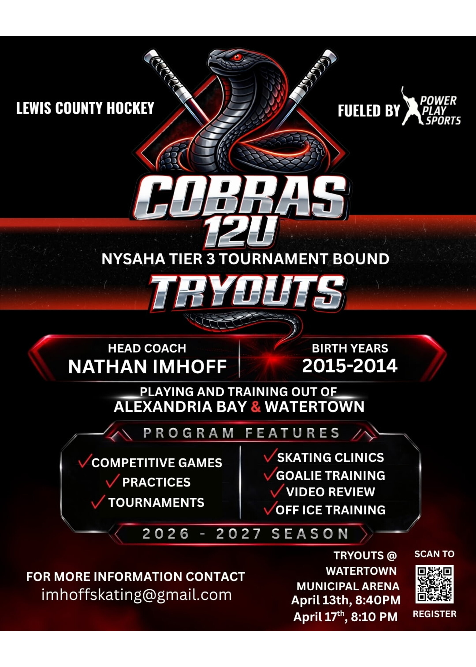 Cobras 12u Tier 3 Tournament Bound Team Tryouts