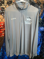 CCM 1/4 Zip Long Sleeve Mens Gray AXL