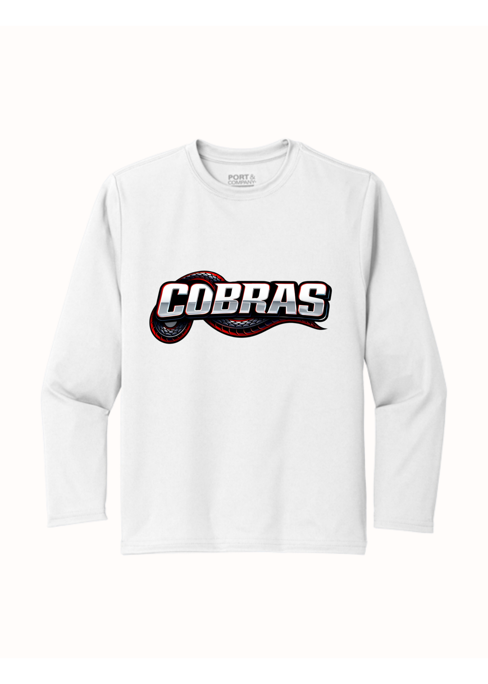 Cobras-Port & Co® Long Sleeve Performance Tee (PC380LS)