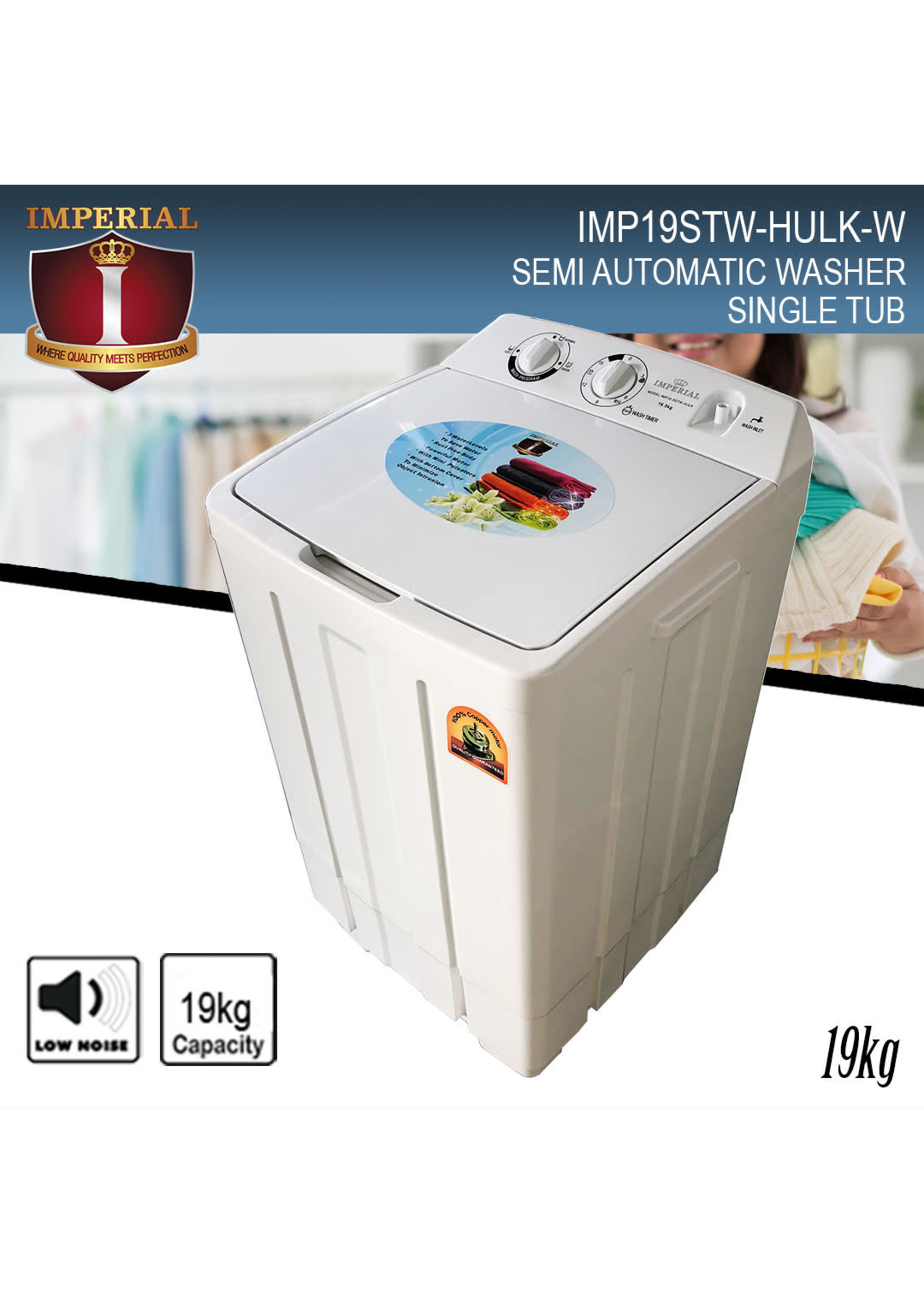 Imperial IMP19STW-HULK-W IMPERIAL WASHER SINGLE TUB -- BMW -- HULK (BIG