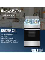 Blackpoint elite BP020E--SIL BLACKPOINT STOVE--4 BUR 21""-- SIL ST THERMOSTAT REGULAR