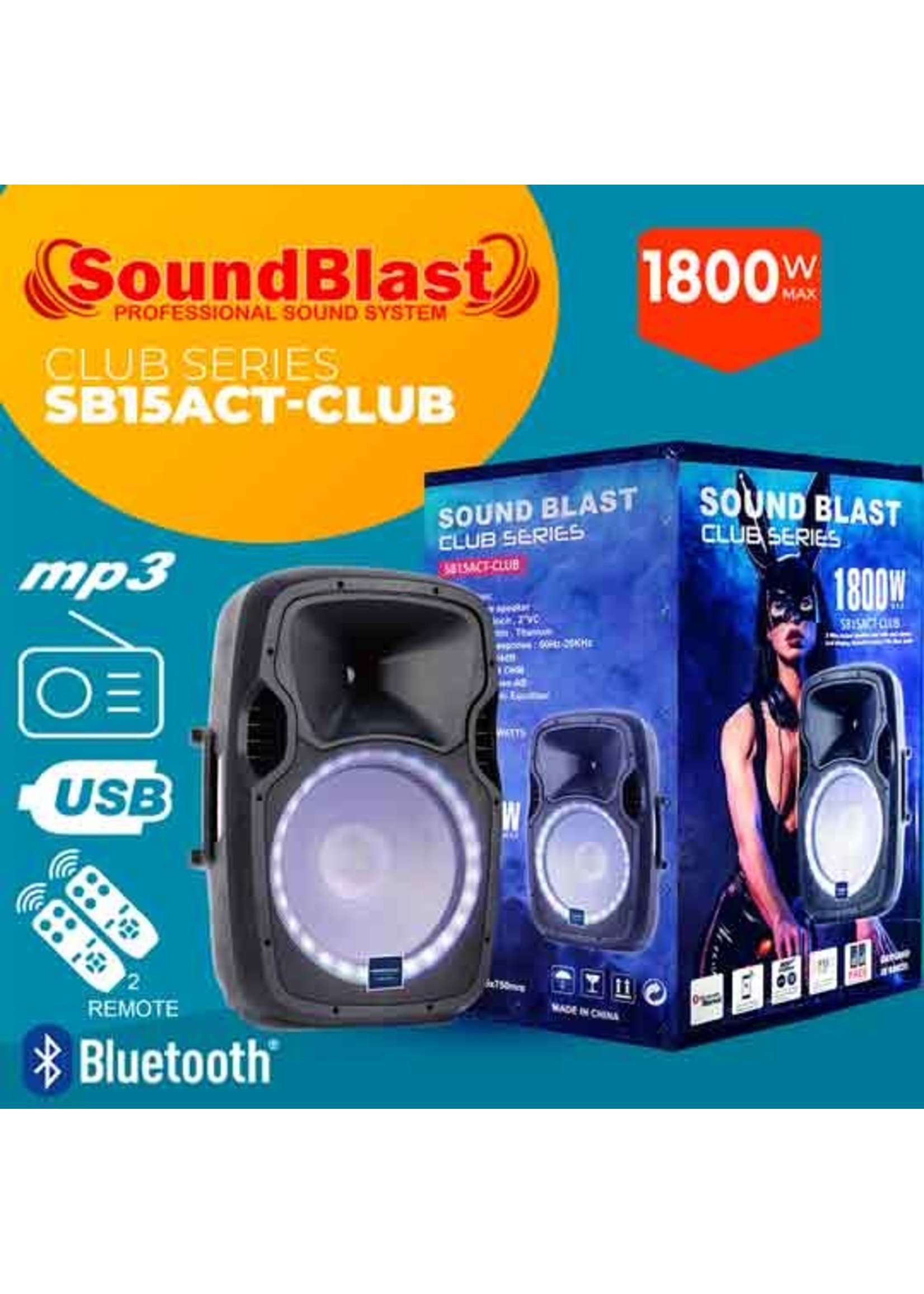 SB15-CLUB SERIES SOUND BLAST POWERED 15" 1800 WATTS BT SPEAKER