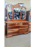 9 DRAW DRESSER  TRIPPLE MIRROR (CEDAR) LUX