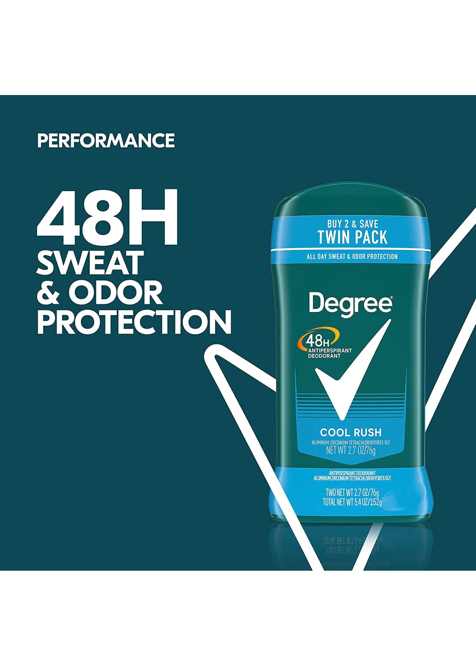 Degree DEGREE 48H ANTIPERSPIRANT DEODORANT COOL RUSH 2.7 OZ (76G)