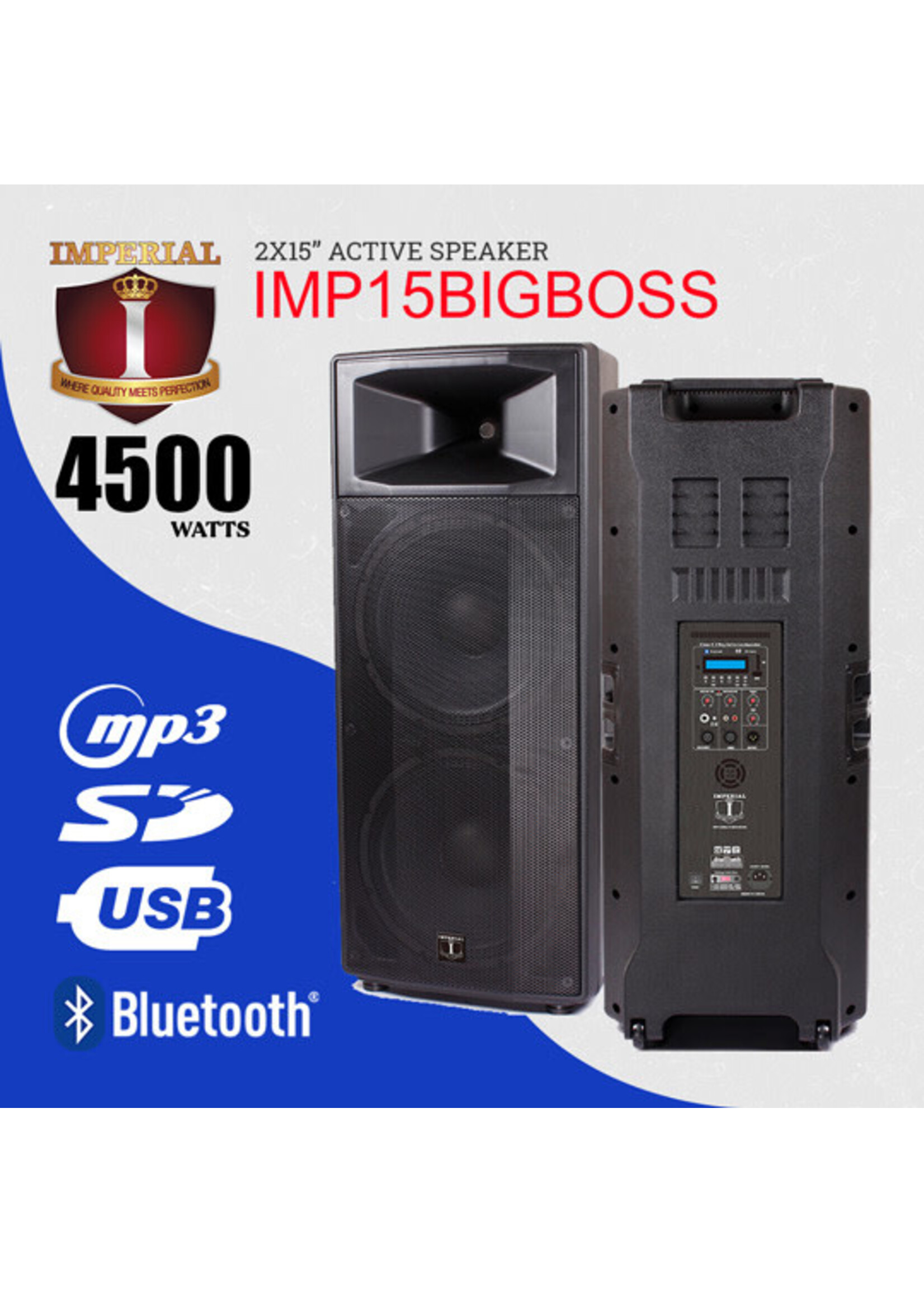 IMP15BIGBOSS IMPERIAL DOUBLE 15""-- BIG BIG BOSS -- 4500 WATTS -- FAN