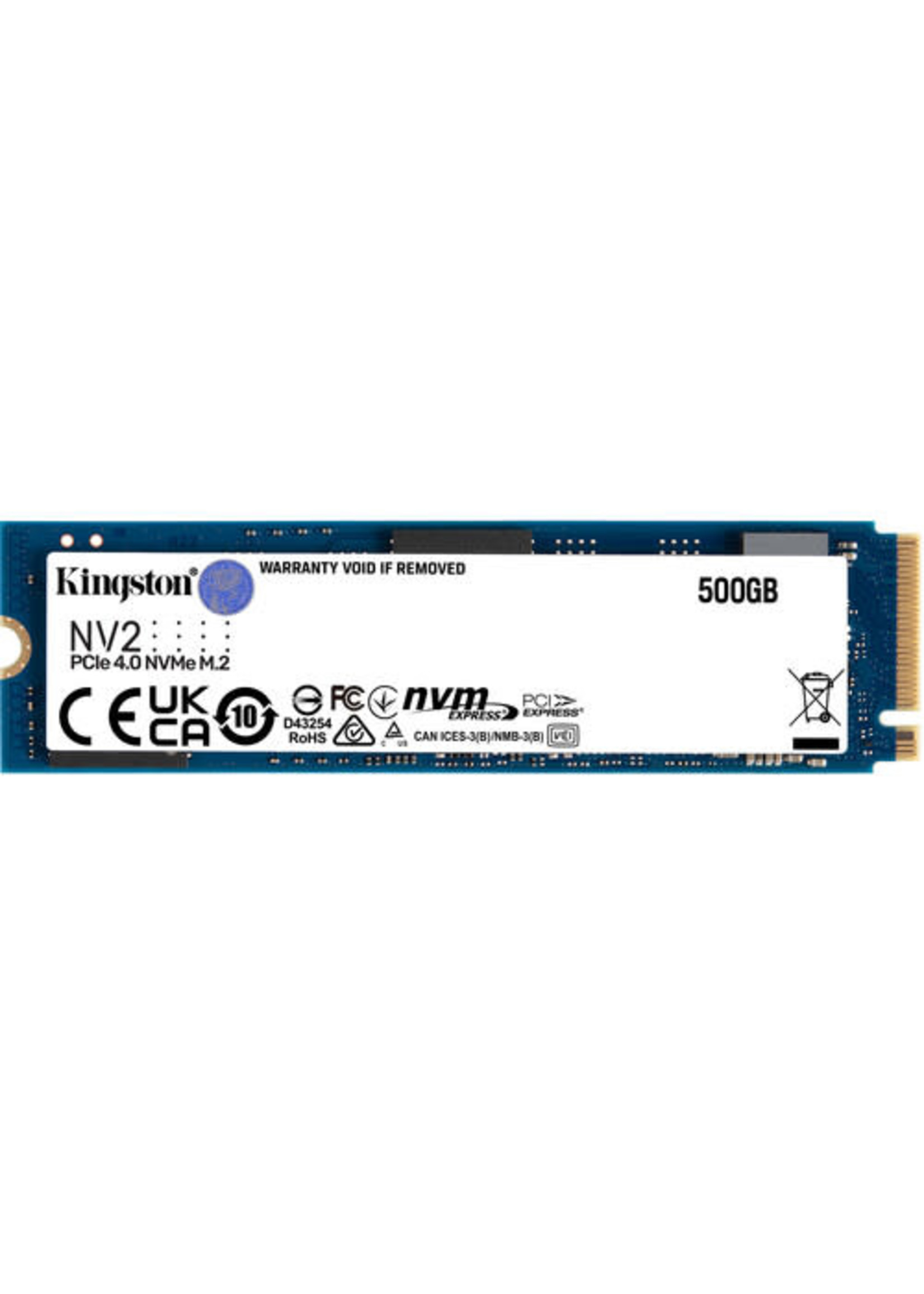 Kingston NV2 - SSD - 500 GB - internal - M.2 2280 - PCIe 4.0 x4 (NVMe) HARDDRIVE