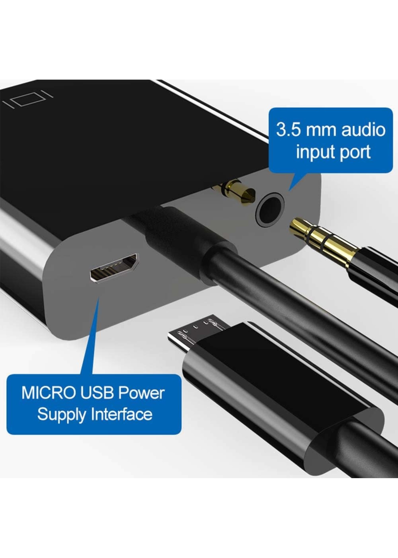 HDMI TO VGA ADOPTER WITH 3.5MM FOR STEREO AUDIO