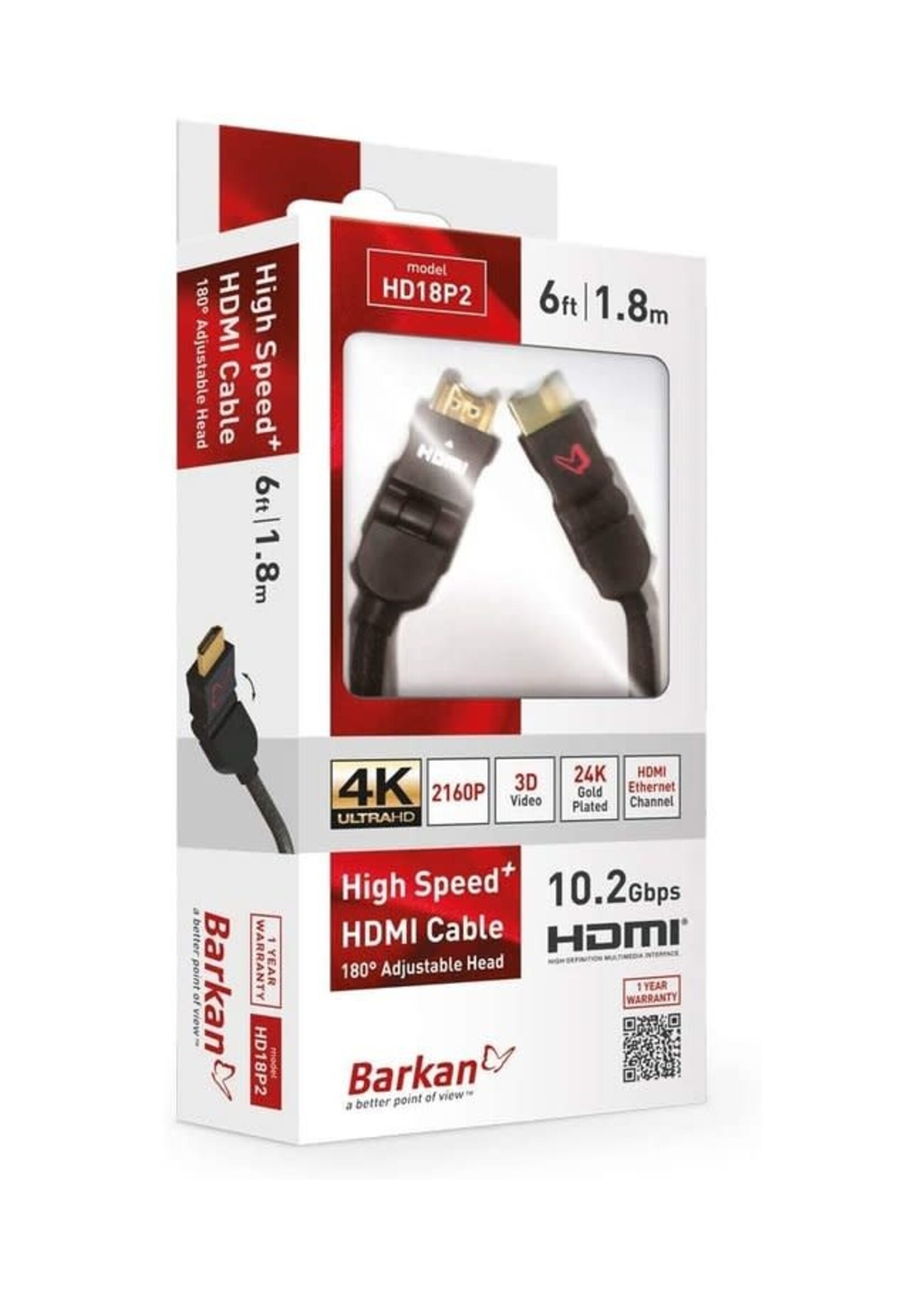 HD18P2 BARKAN HIGH DEFINATIONHDMI CABLE 6 FEET --30 FEET