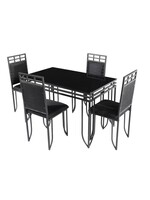 4 CHAIR DINING TABLE , BS04 BLACK