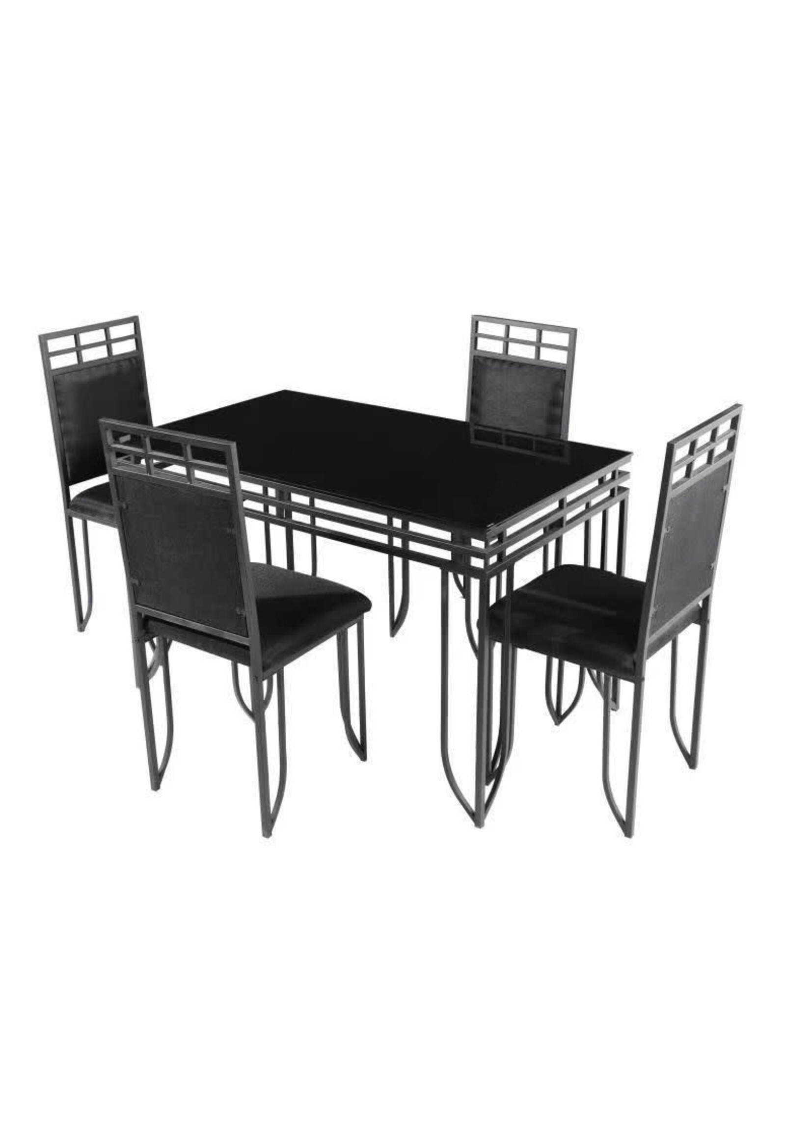 4 CHAIR DINING TABLE , BS04 BLACK