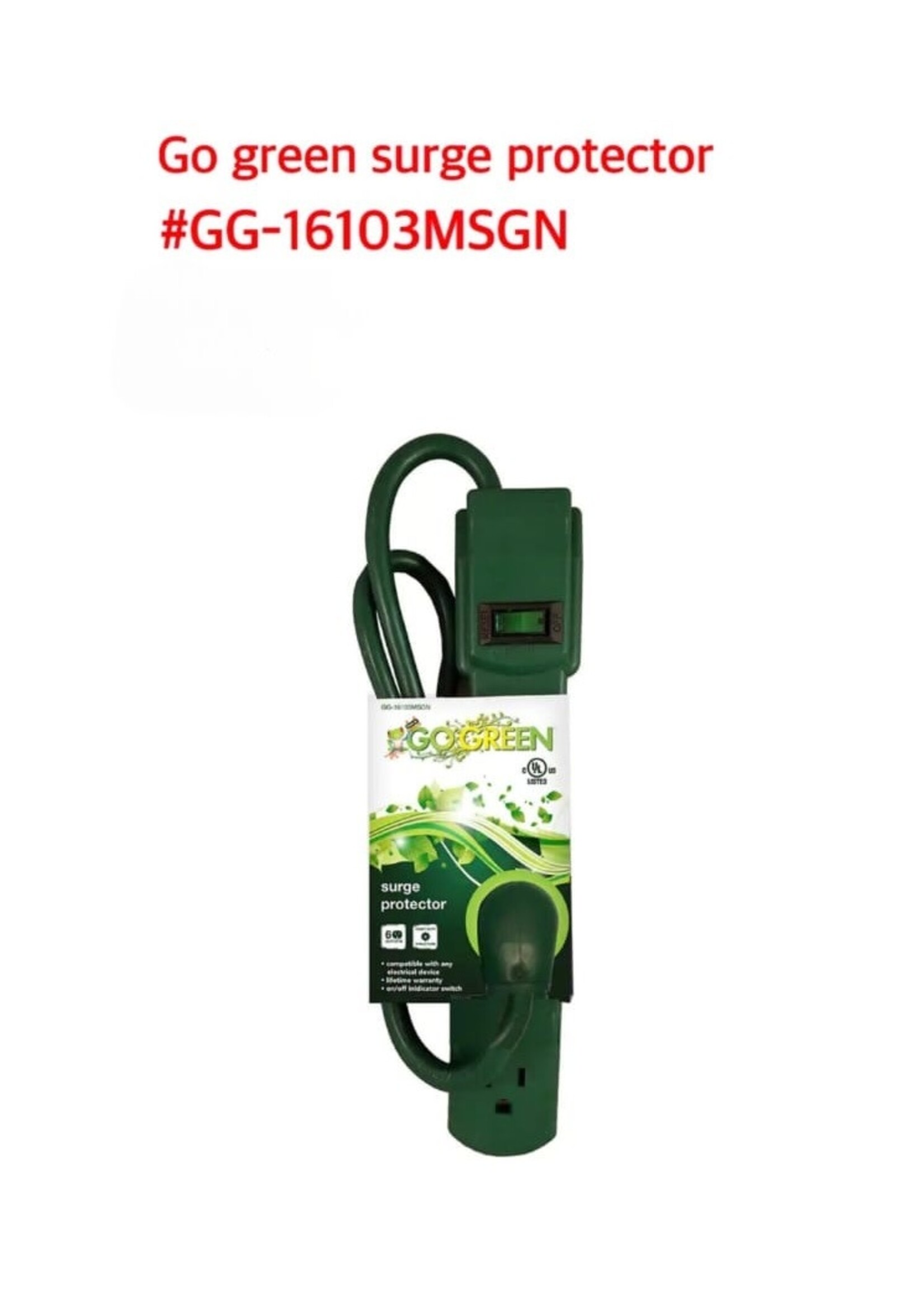 GG-16103MSGN GO GREEN SURGE PROTECTOR 6-OUTLET