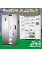 BP22-SWITZERLAND BLACKPOINT FRIDGE -- SIDE BY SIDE -- WATER DISP