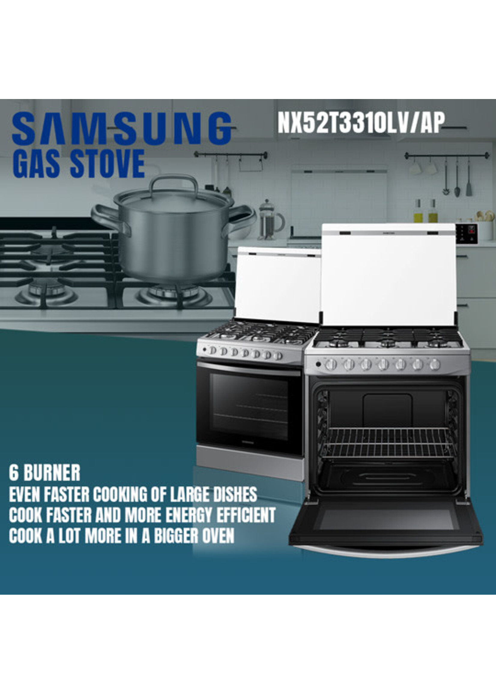 Samsung NX52T3310LV/AP SAMSUNG GAS STOVE --6 BURNER HIGH END MODEL