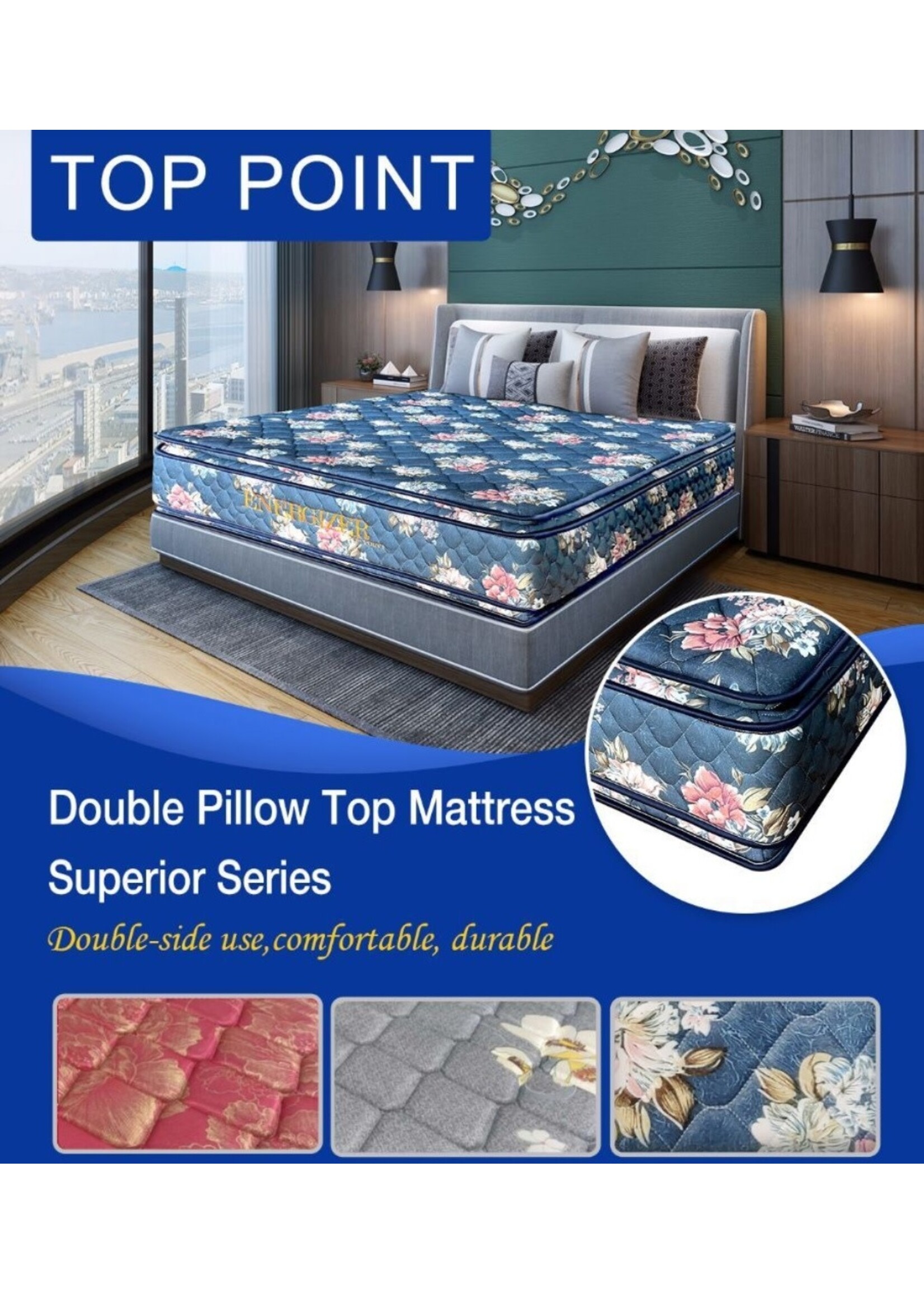 ENERGIZER TO POINT DOUBLE PILLOW TOP MATTRESS