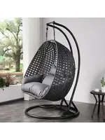 JDN 04 Waterproof outdoor rattan swing chair garden double stick hanging chair