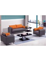 ELEGANT SOFA SET 3+1+1 (GREY & ORANGE)