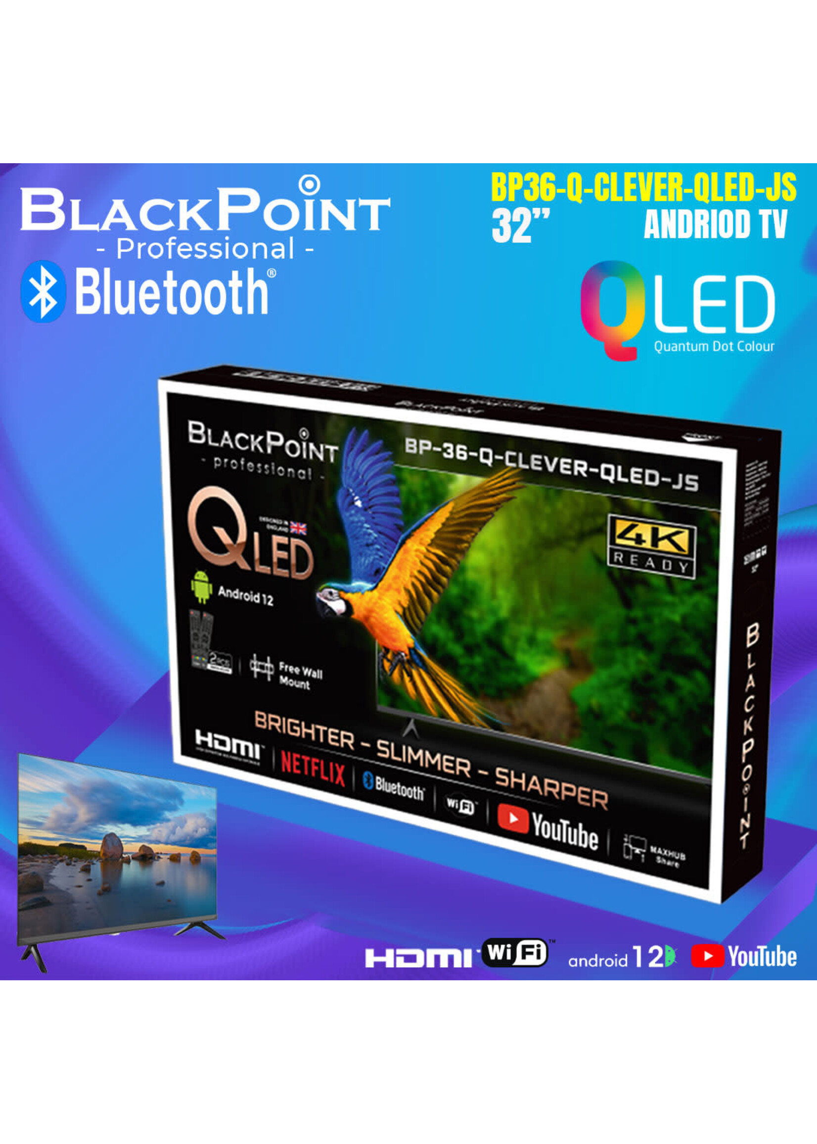 Blackpoint elite BP36-BT-QLED-CLEVER-JS BLACKPOINT-QLED-MORE MEXA PIXEL-BLUETOOTH