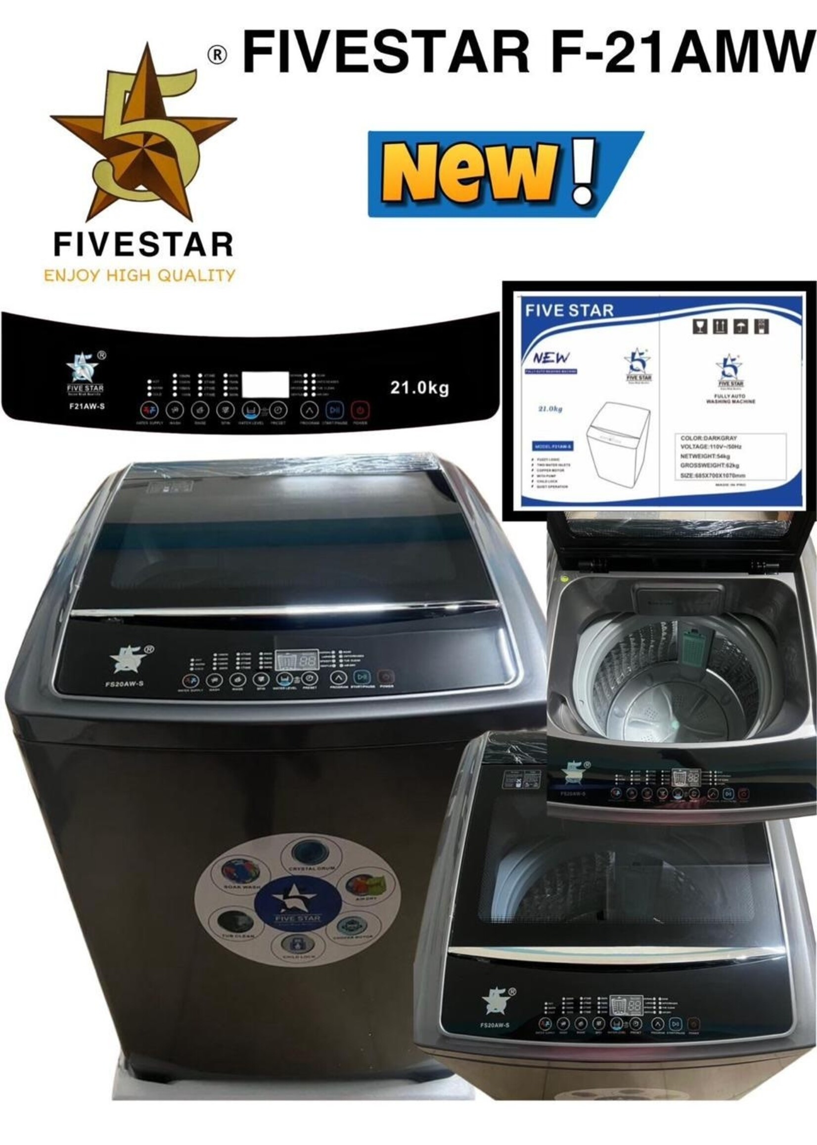 FIVESTAR FS21.0KG AMW AUTOMATIC WASHER