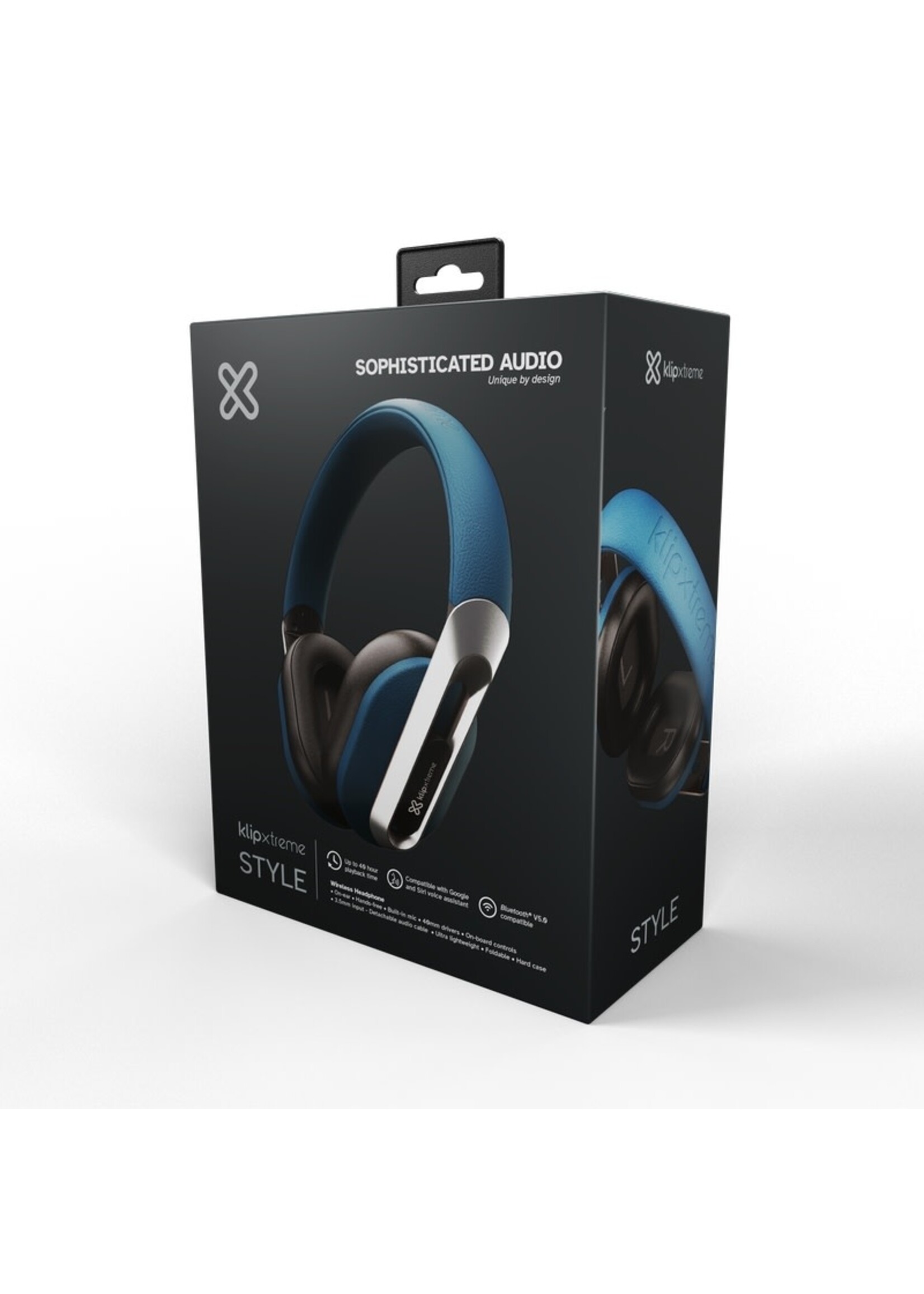 Klip Xtreme Klip Xtreme - KWH-750BL - Headphones - For Home audio / For Portable electronics / For Professional audio / For Cellular phone - Wireless - 40Hr Blue color