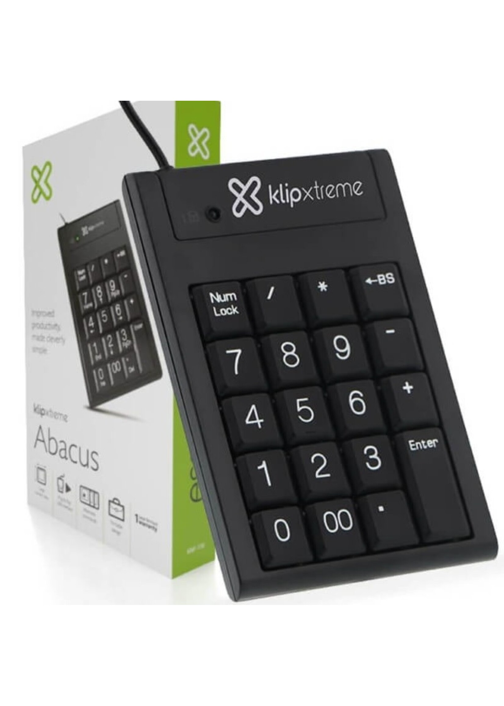 Klip Xtreme KNP-100 Abacus Numeric - Keypad - USB - black