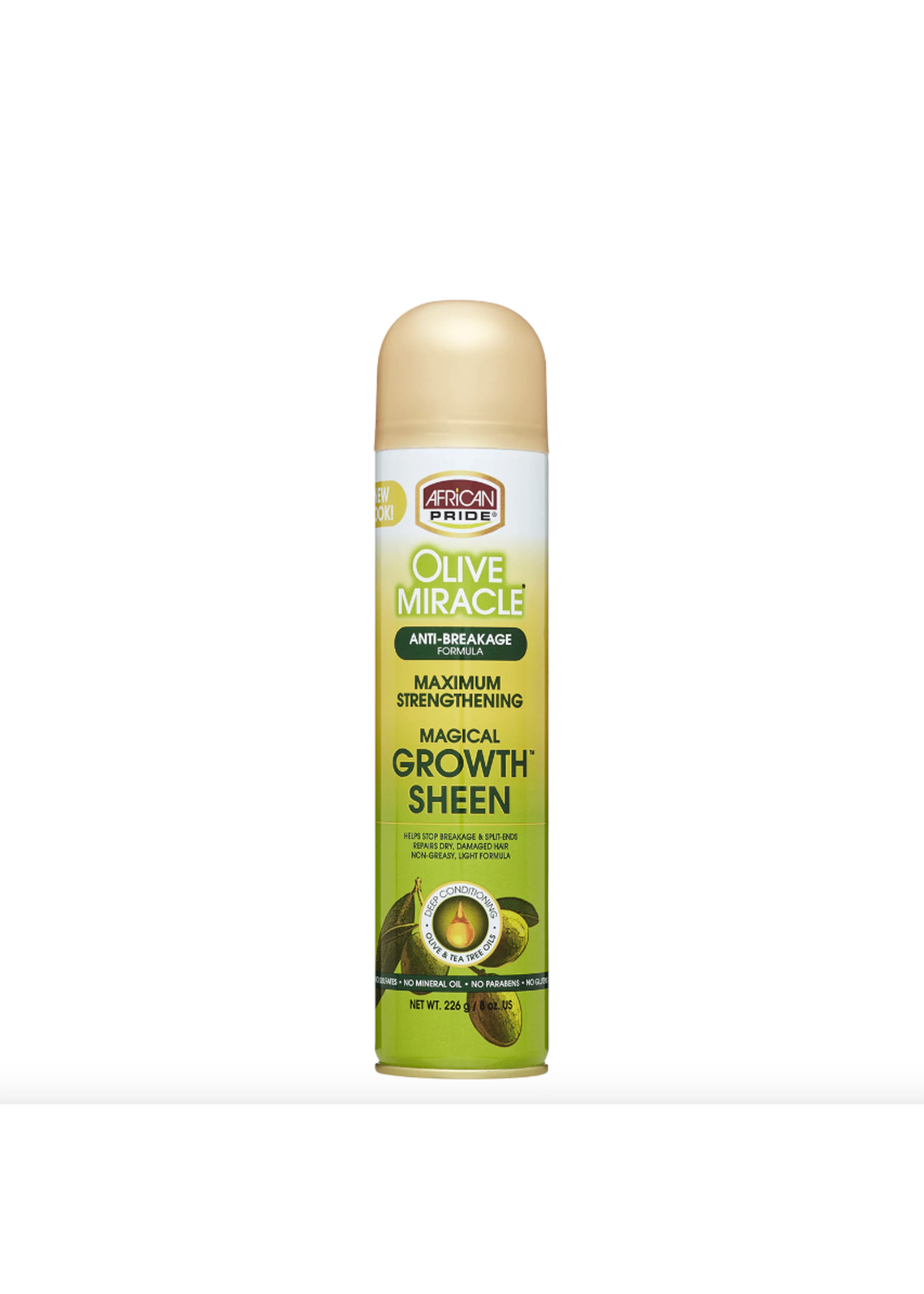 AFRICAN PRIDE African Pride Olive Miracle Magical Growth Sheen Spray 8oz 226 g