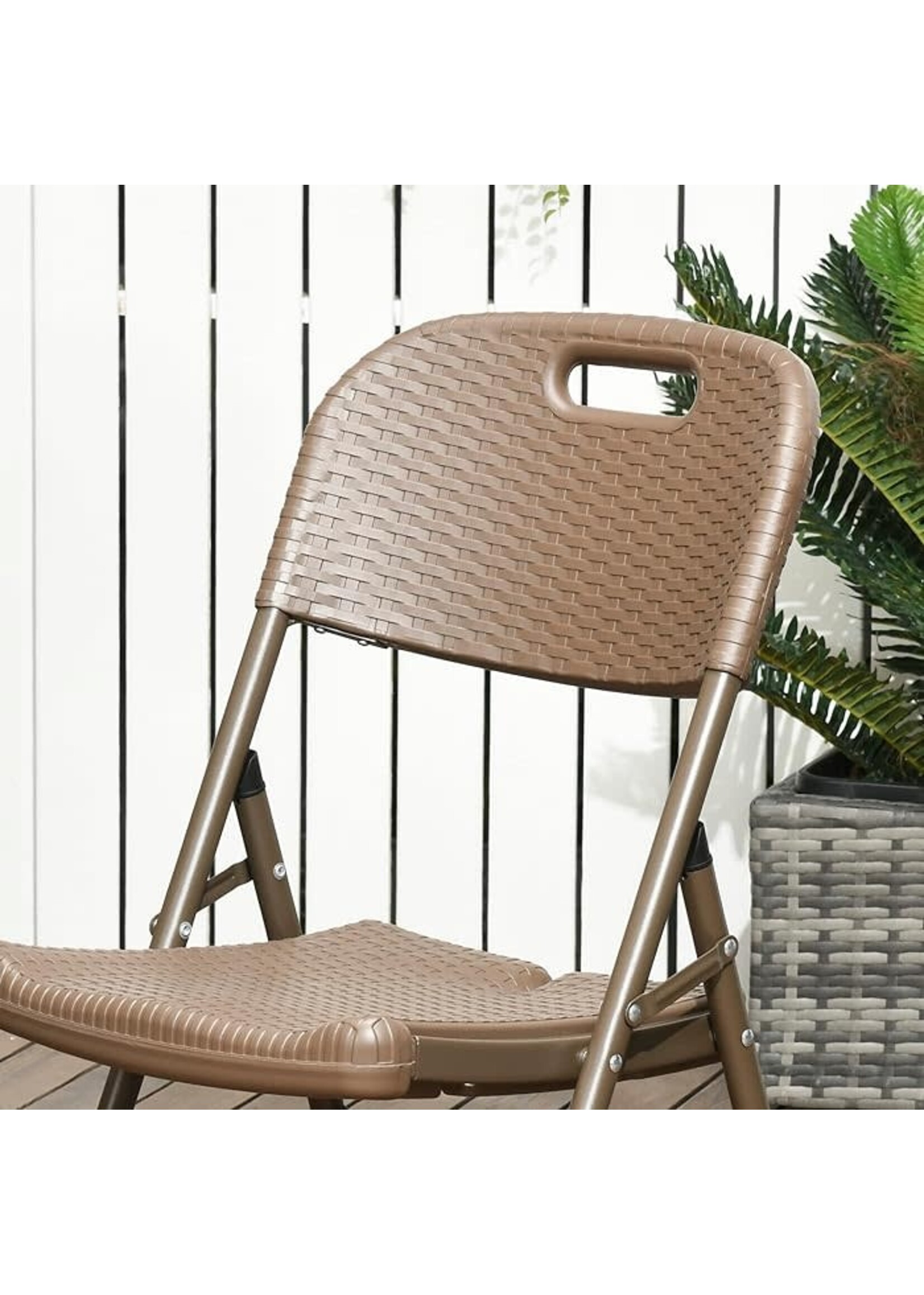 MY100B FOLDING CHAIR BROWN (METAL/PLASTIC)