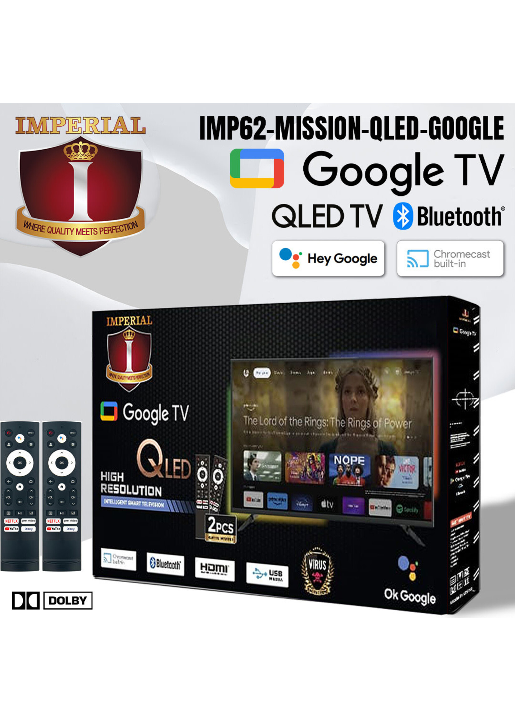 Imperial IMP62-MISSION-QLED-GOOGLE BEST SOFTWARE google TV LICENCED PLAY STORE