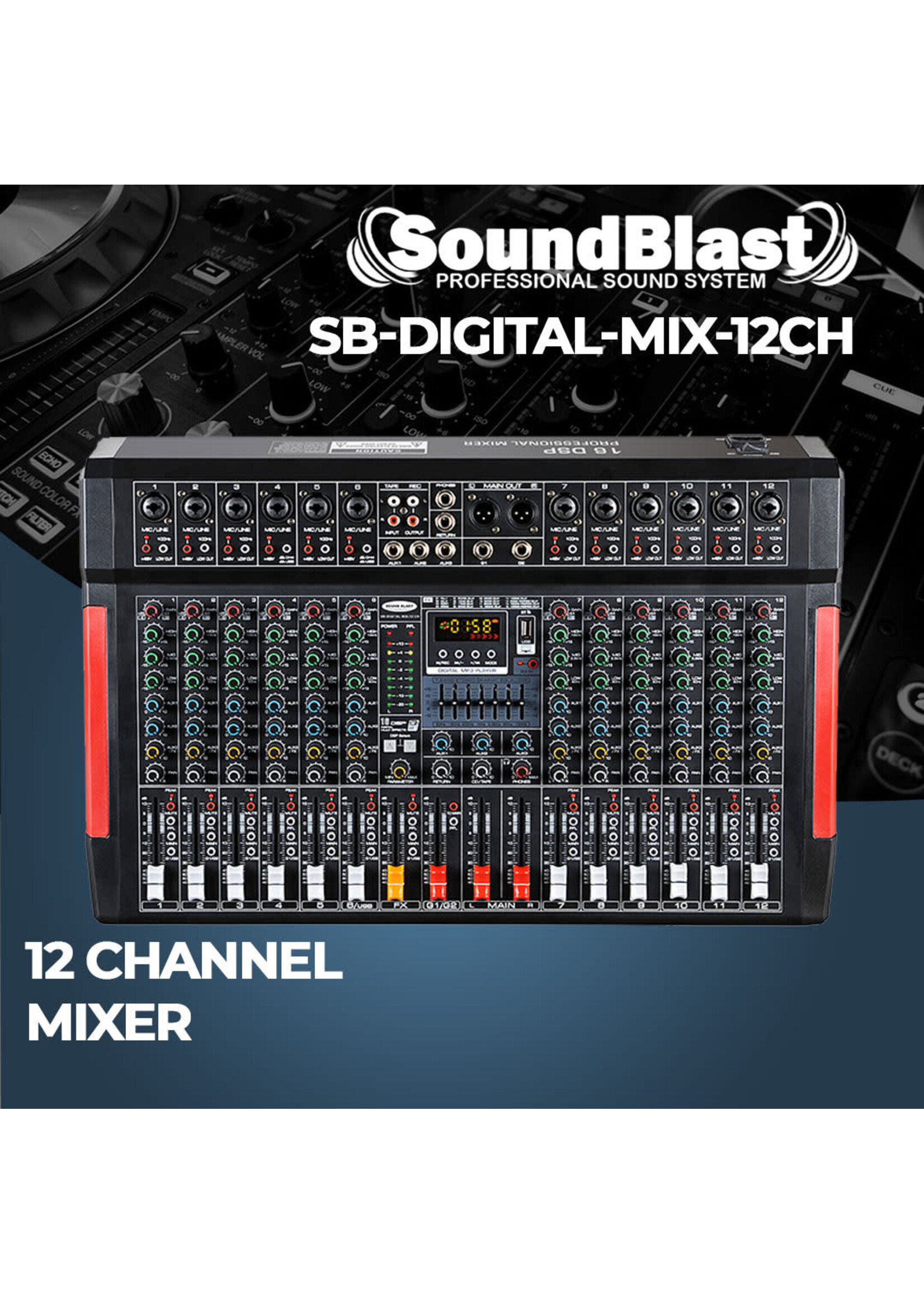 SB-DIGITAL MIX-12CH SOUND BLAST DIGITAL PROFESSIONAL MIXER -- DJ PARTY KI