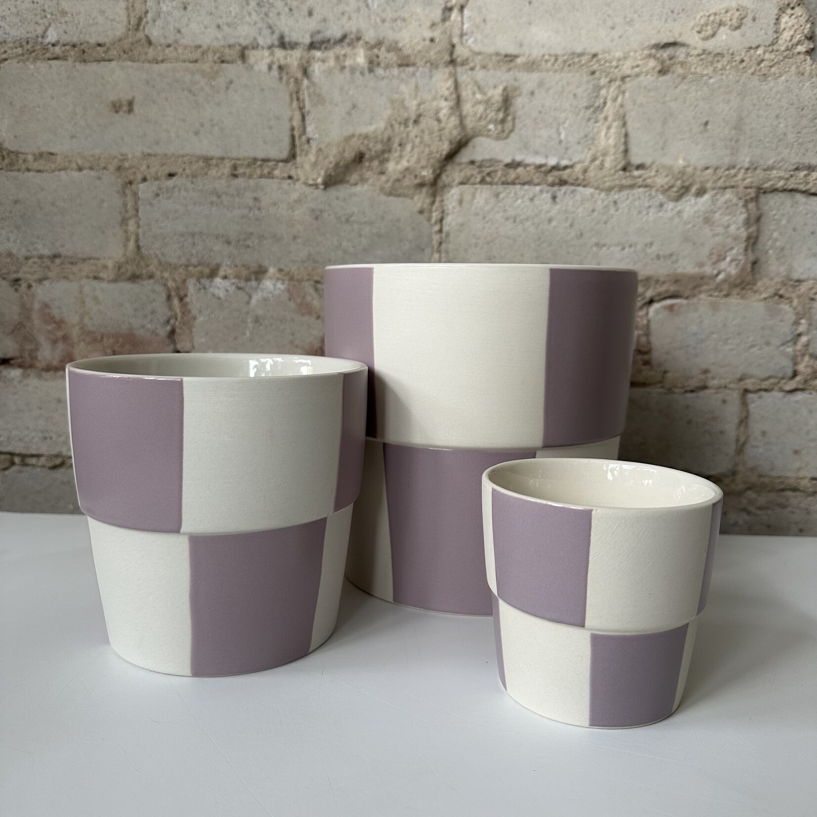 Checkerboard Pot Lavender (fits 6”)