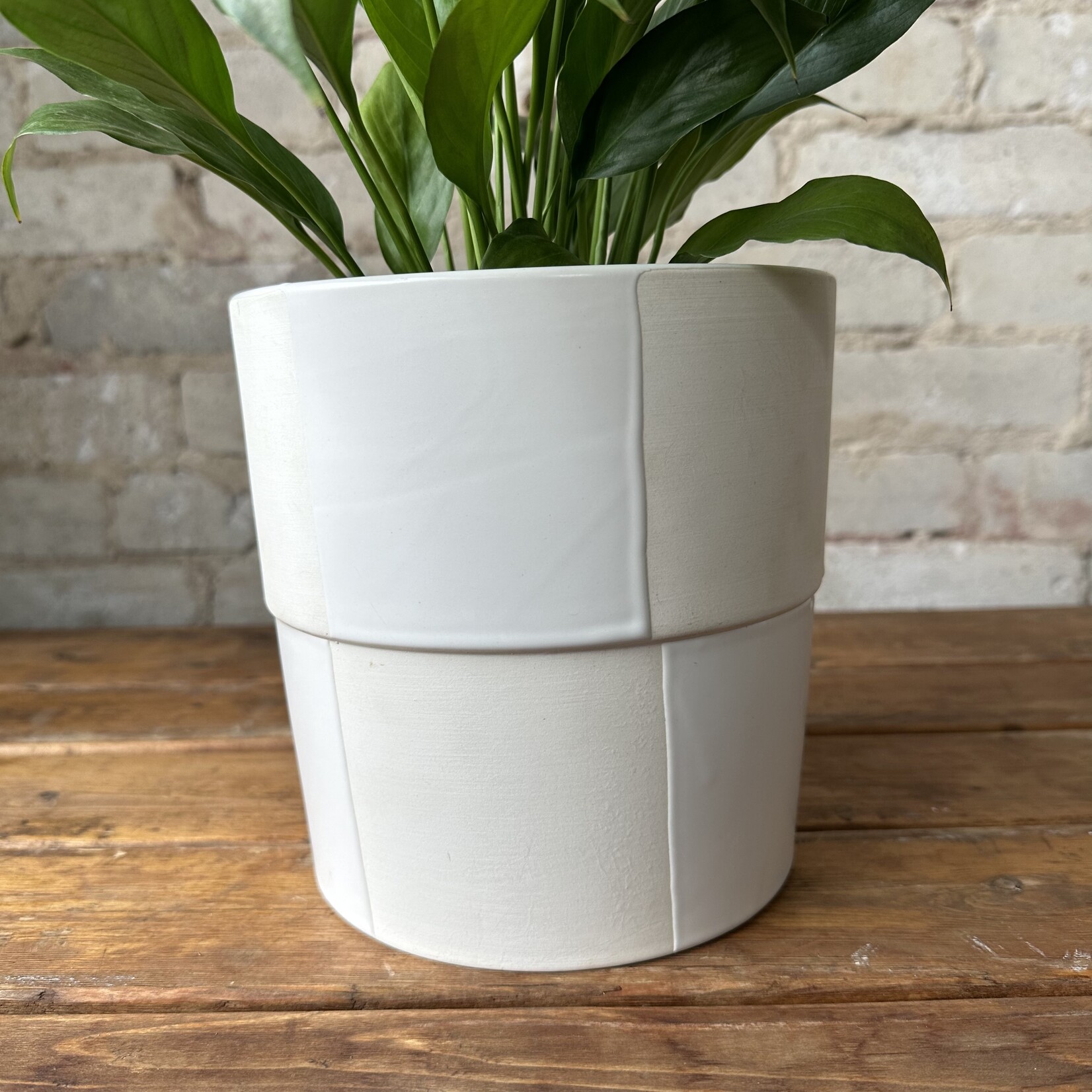 Checkerboard Pot Cream (fits 6")