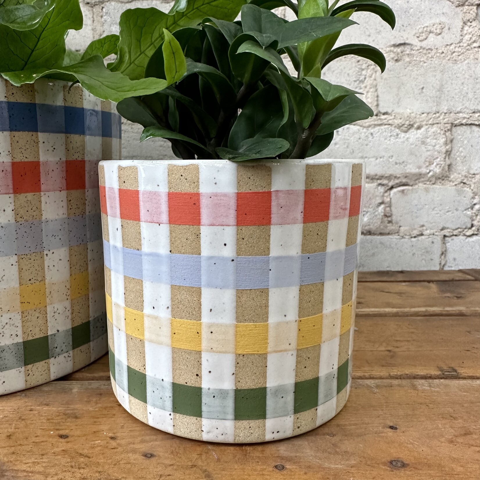 Jae Polgar Ceramics: Plaid 4.5"
