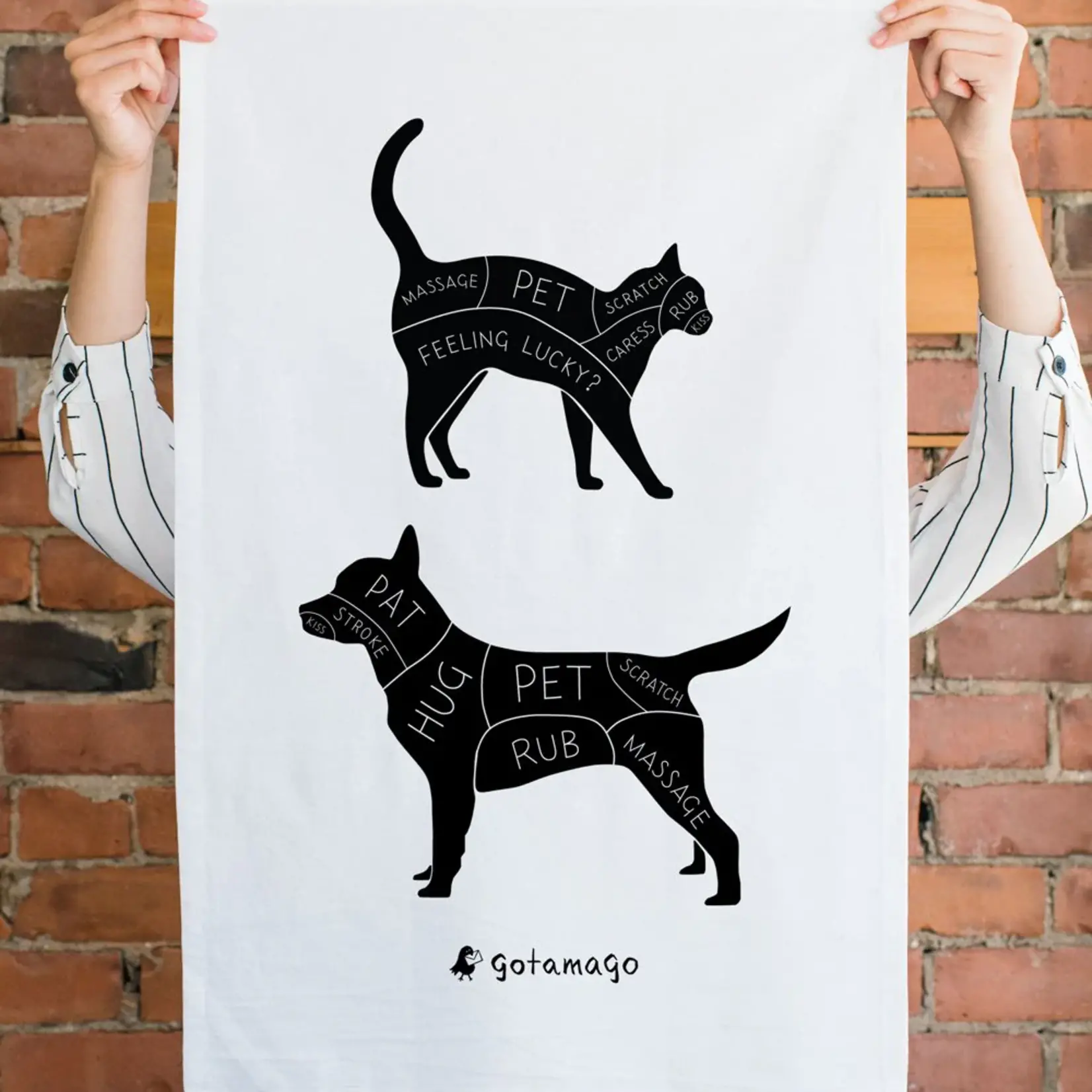 Tea Towel - Cat/Dog (by Gotamago)