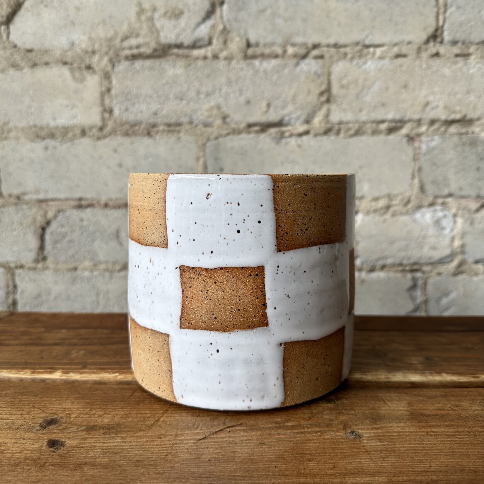 Nightshift Ceramics Nightshift Ceramics - White Checkerboard 5"
