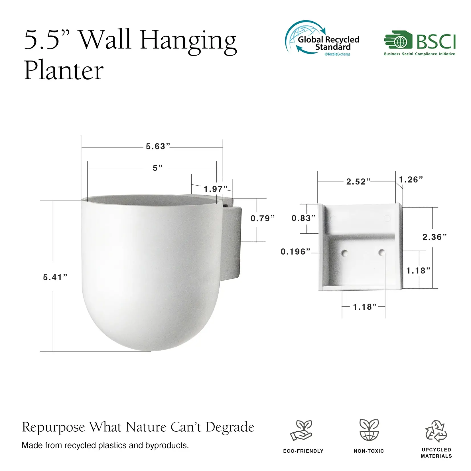 Kanso Designs Wall-mounted Upcycled Pot (Kanso Designs)