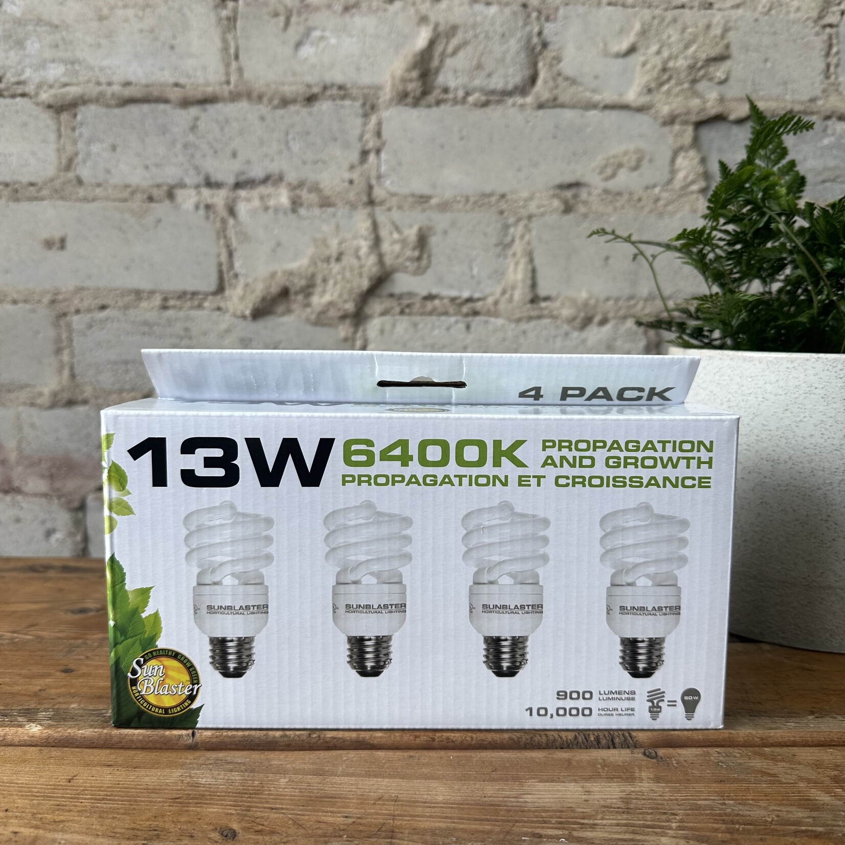 Sunblaster Grow Bulb 13 Watt (6400K) 4 pack
