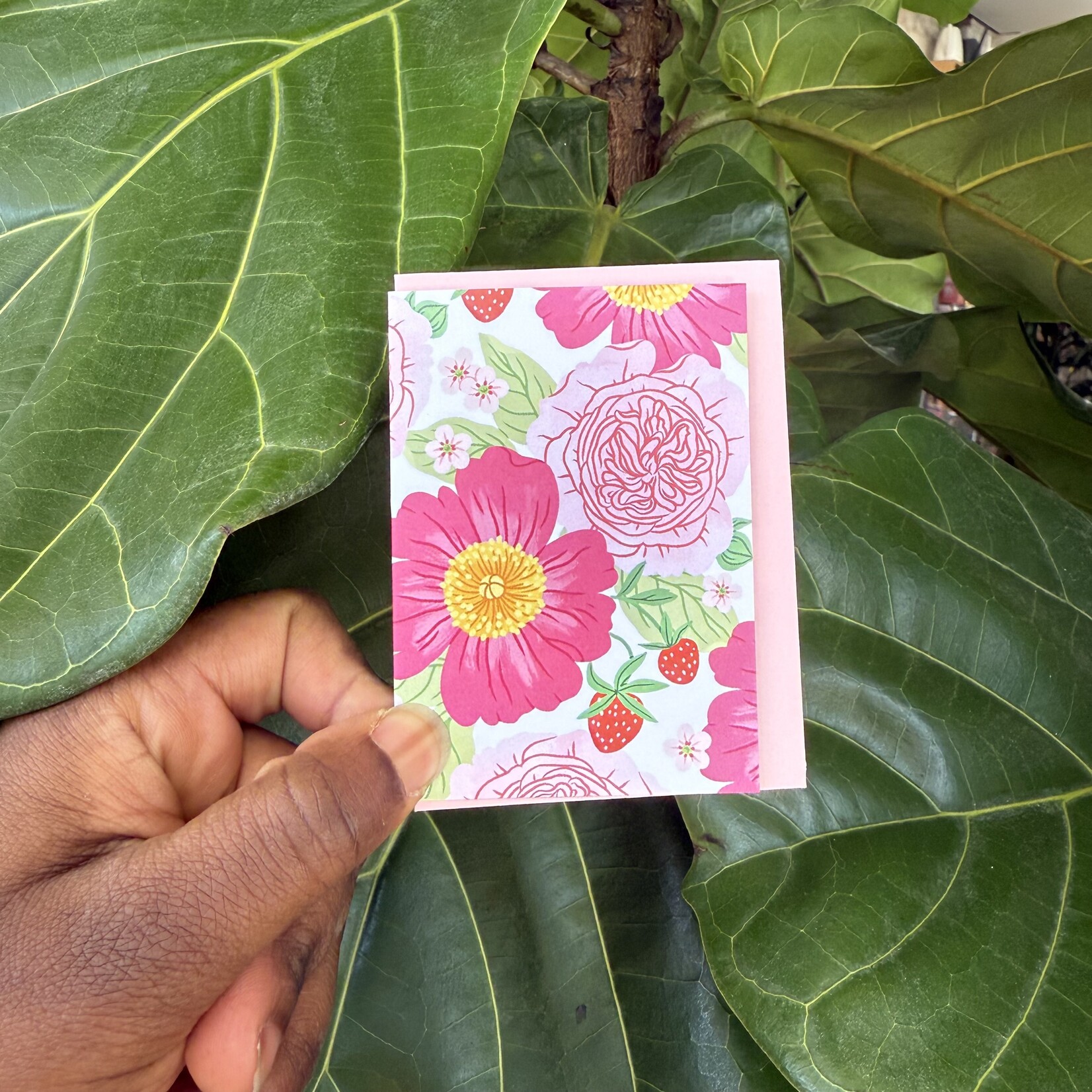 Linden Paper Co. Mini Greeting Card — Floral (No Words)