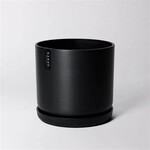 Upcycled Cylinder Pot with Saucer by Kanso Designs - Black (fits 12")