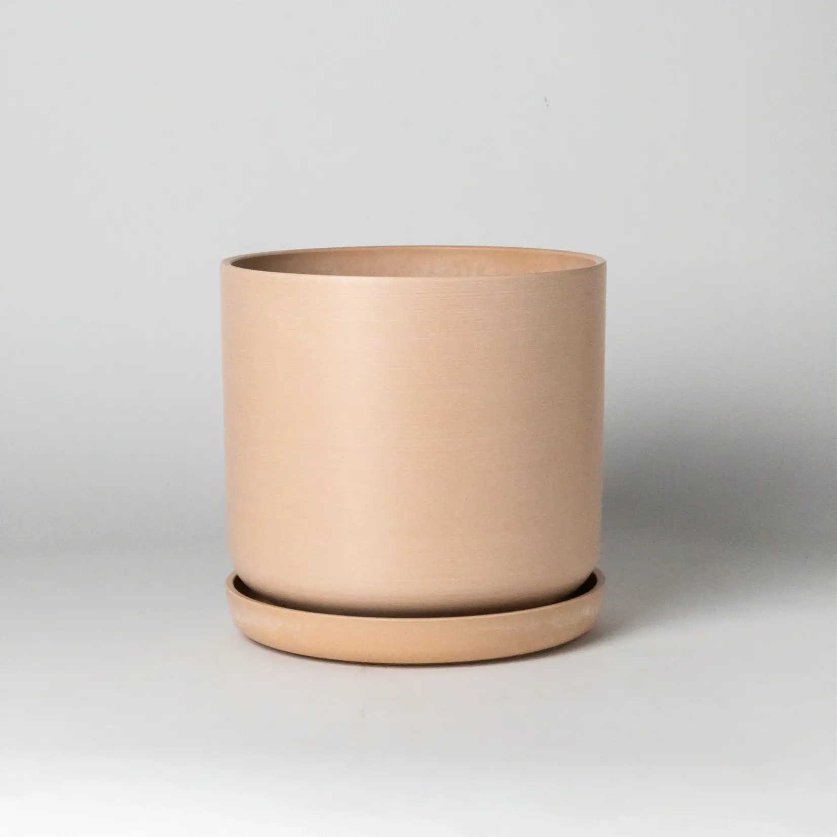 Kanso Designs Upcycled Cylinder Pot with Saucer by Kanso Designs - Coral (fits 8")
