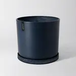 Kanso Designs Upcycled Cylinder Pot with Saucer by Kanso Designs - Blue (fits 15")