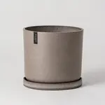 Upcycled Cylinder Pot with Saucer by Kanso Designs - Beachwood (fits 15")
