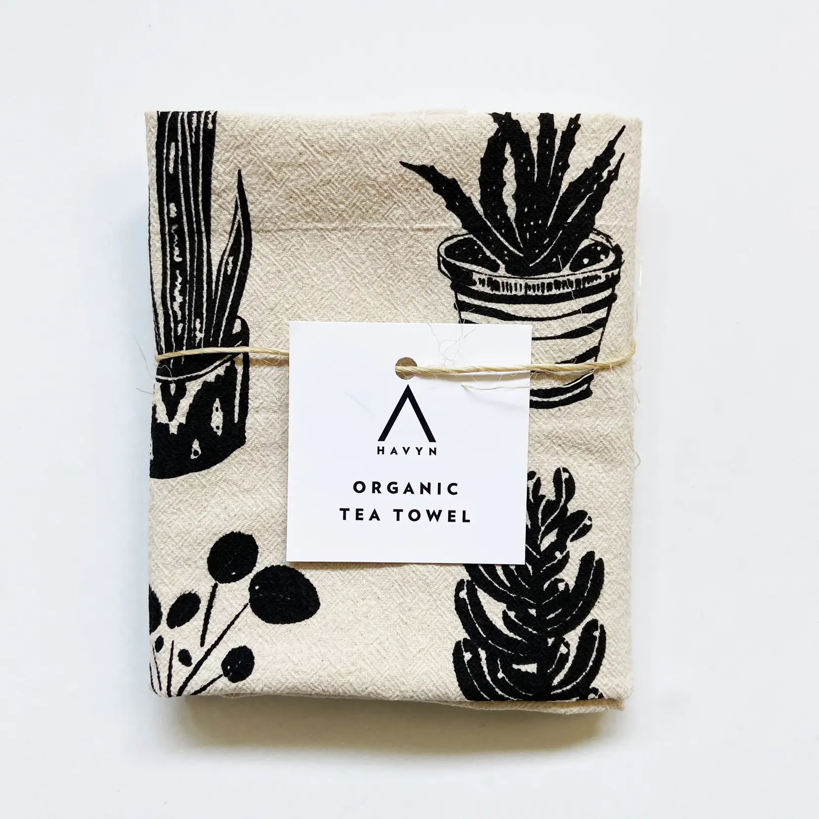 Screenprinted Tea Towel (by Havyn) Houseplants