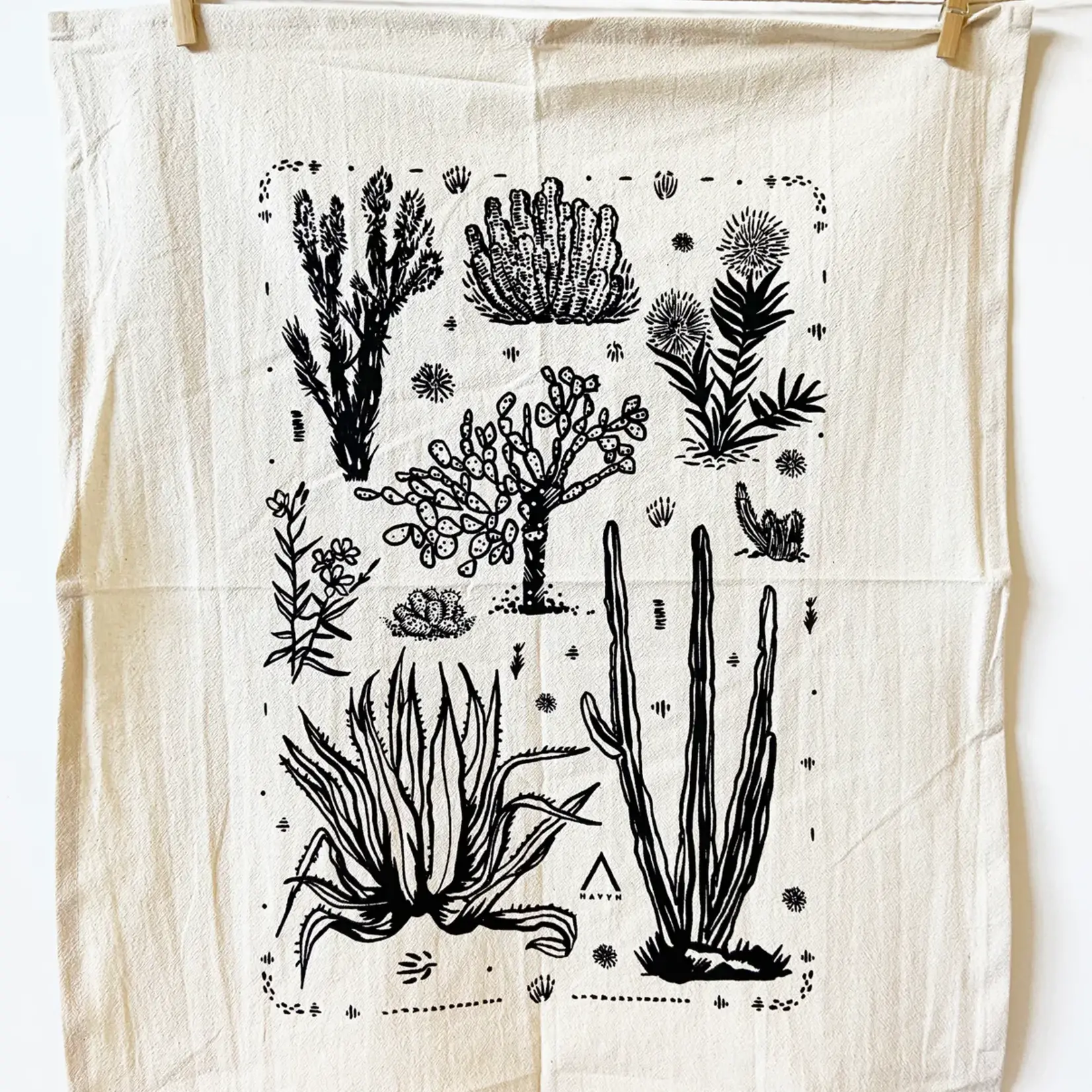 Screenprinted Tea Towel (by Havyn) Cactus