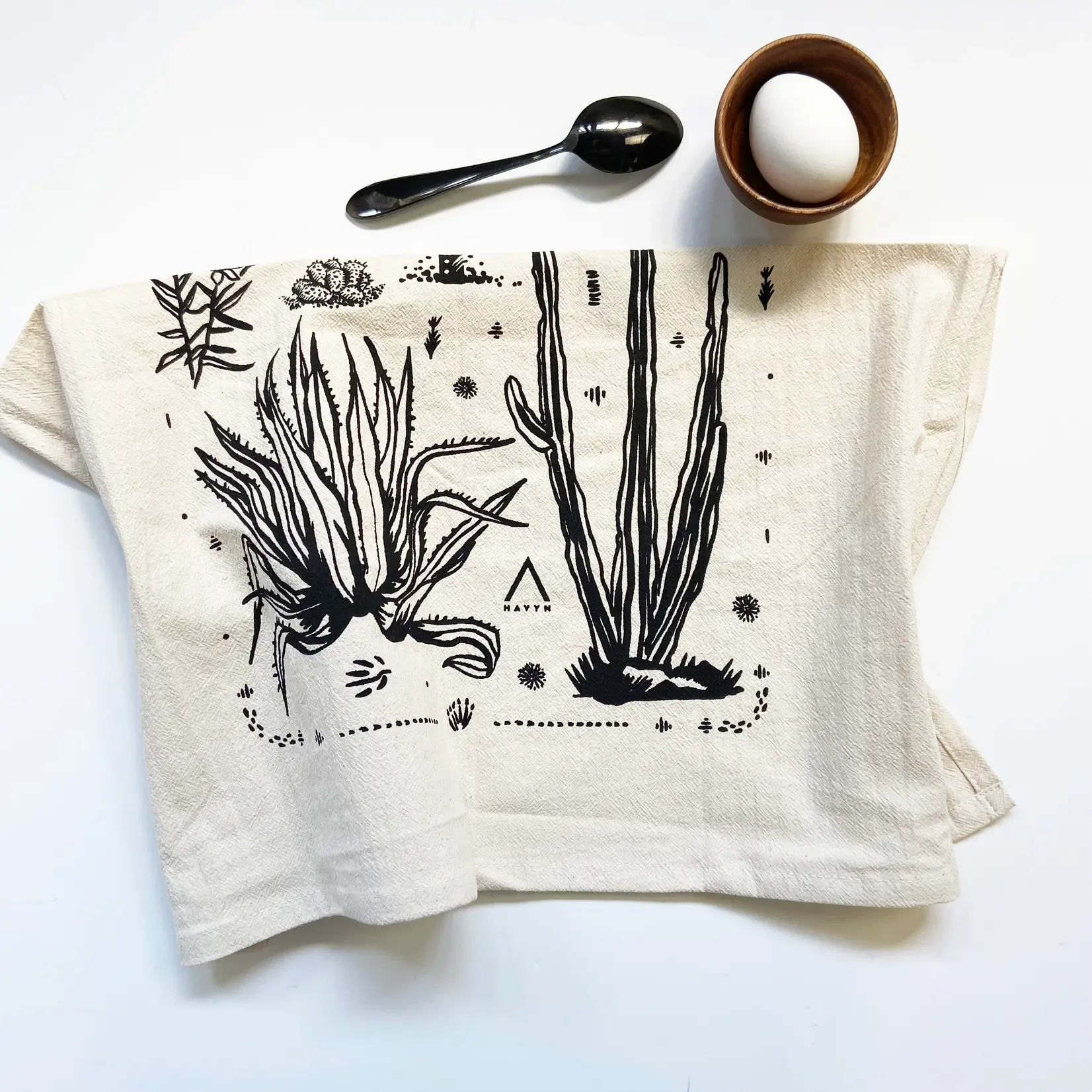 Screenprinted Tea Towel (by Havyn) Cactus