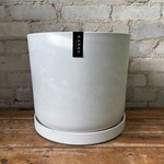 Upcycled Cylinder Pot with Saucer by Kanso Designs - Stone (fits 12")