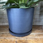Kanso Designs Upcycled Cylinder Pot with Saucer by Kanso Designs - Blue (fits 12")