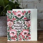 Greeting Card Most Beautiful Mama Greeting Card (Red Cap)