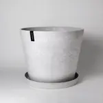 Tapered Pot with Saucer by Kanso Designs - Stone (fits 10-11")