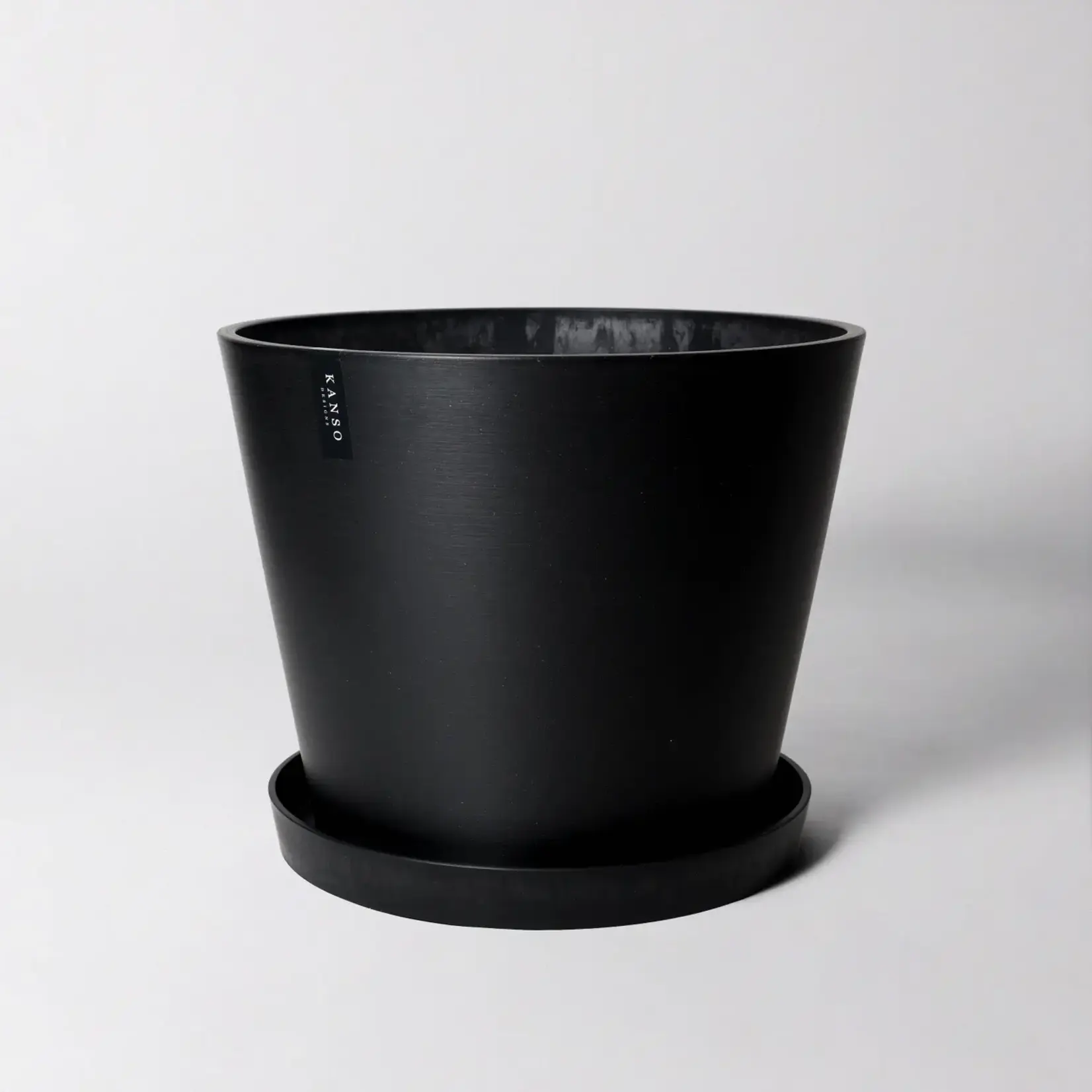 Tapered Pot with Saucer by Kanso Designs - Black (fits 14")