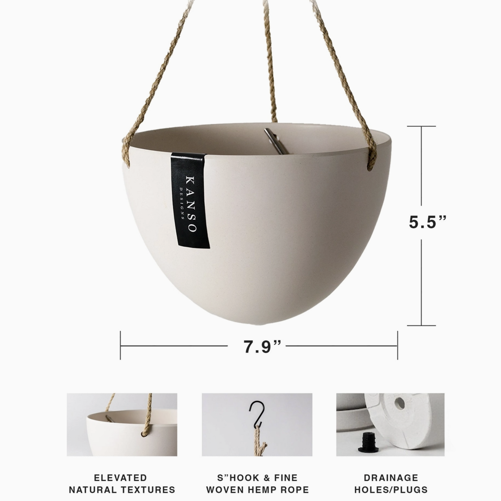 Bamboo Fibre Hanging Planter (Fits 6-7")
